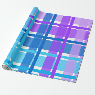 Papier Cadeau Plaid bleu et pourpre de guingan