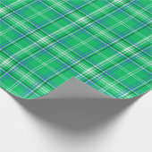 Papier Cadeau Plaid bleu et vert (Coin)