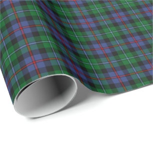 Papier Cadeau Plaid bleu et vert de tartan d'Argyll Ecosse