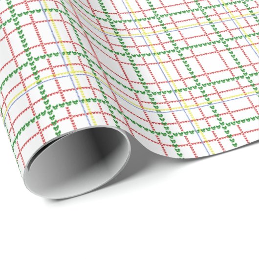 Papier Cadeau Plaid Bows Wrapping Paper (Coin rond)