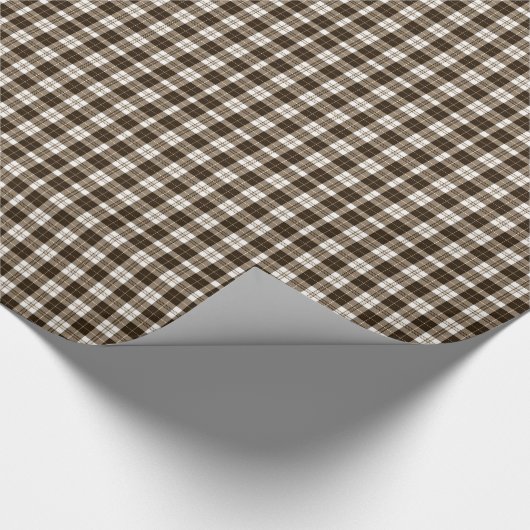 Papier Cadeau Plaid Brown de guingan (Coin)