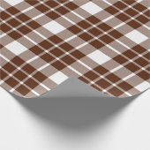 Papier Cadeau Plaid Brown et blanc|Grand Motif| (Coin)