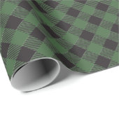 Papier Cadeau Plaid Buffalo Vert (Coin rond)