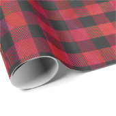 Papier Cadeau Plaid Checkered rouge et noir (Coin rond)