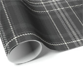 Papier Cadeau Plaid Classic Gris Flannel Lumberjack (Coin rond)