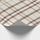 Papier Cadeau Plaid classique de Noël beige et crème (Coin)