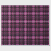 Papier Cadeau Plaid Classique de Noël Rose Foncé Tartan de Fêtes (Plat)
