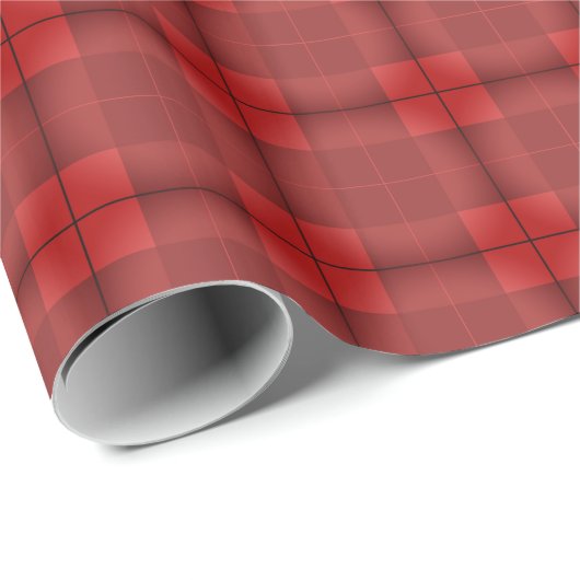 Papier Cadeau Plaid classique en Bourgogne et rouge vif (Coin rond)