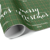 Papier Cadeau Plaid Classique Joyeux Noël Festif - (Coin rond)