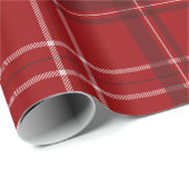 Papier Cadeau Plaid classique rouge (Coin rond)