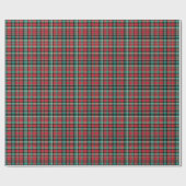 Papier Cadeau Plaid classique rouge et vert de Noël (Plat)