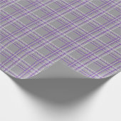 Papier Cadeau Plaid classique tartan. Gris, lilas (Coin)