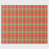 Papier Cadeau Plaid Corail & Sauge (Plat)