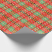Papier Cadeau Plaid Corail & Sauge (Coin)