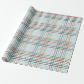 Papier Cadeau Plaid dans les couleurs pastel bleu (Déroulé)