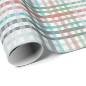 Papier Cadeau Plaid dans les couleurs pastel bleu (Coin rond)