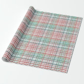 Papier Cadeau Plaid dans les couleurs pastel rose (Déroulé)
