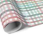 Papier Cadeau Plaid dans les couleurs pastel rose (Coin rond)