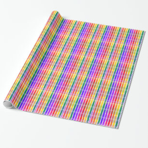 Papier Cadeau Plaid d'arc-en-ciel