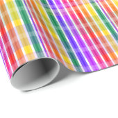 Papier Cadeau Plaid d'arc-en-ciel (Coin rond)
