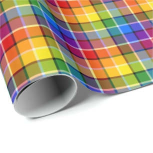 Papier Cadeau Plaid d'arc-en-ciel