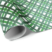 Papier Cadeau Plaid Dark Green Noël et année (Coin rond)