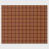 Papier Cadeau Plaid de brun de reinette d'automne, orange et (Plat)