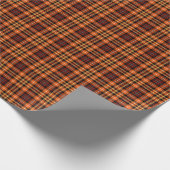 Papier Cadeau Plaid de brun de reinette d'automne, orange et (Coin)