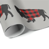 Papier Cadeau Plaid de Buffalo de bison (Coin rond)