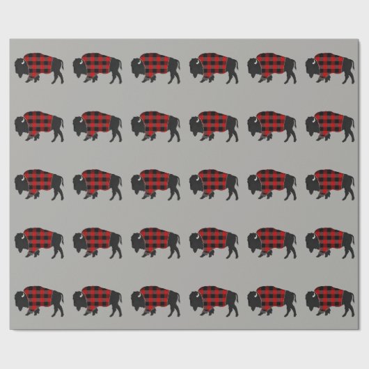 Papier Cadeau Plaid de Buffalo de bison (Couture)