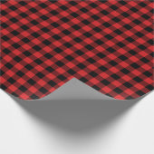 Papier Cadeau Plaid de Buffalo noir et rouge (Coin)
