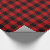 Papier Cadeau Plaid de Buffalo rouge semi-brillant (Coin)