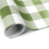 Papier Cadeau Plaid de Buffle blanc vert de verre (Coin rond)