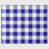 Papier Cadeau Plaid de buffle bleu et blanc (Plat)