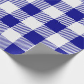 Papier Cadeau Plaid de buffle bleu et blanc (Coin)