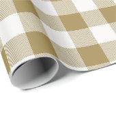 Papier Cadeau Plaid de buffle d'or et blanc (Coin rond)