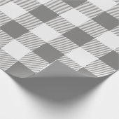 Papier Cadeau Plaid de buffle gris et blanc (Coin)