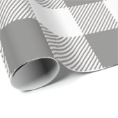 Papier Cadeau Plaid de buffle gris et blanc (Coin rond)