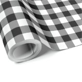 Papier Cadeau Plaid de buffle noir et blanc (Coin rond)