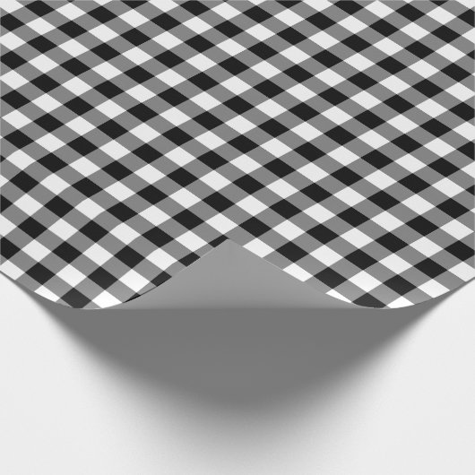 Papier Cadeau Plaid de buffle noir et blanc (Coin)
