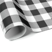 Papier Cadeau Plaid de buffle noir et blanc (Coin rond)