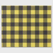 Papier Cadeau Plaid de buffle noir et jaune (Plat)