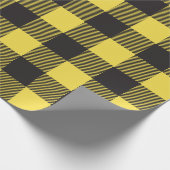 Papier Cadeau Plaid de buffle noir et jaune (Coin)