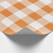 Papier Cadeau Plaid de buffle orange et blanc (Coin)