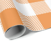Papier Cadeau Plaid de buffle orange et blanc (Coin rond)