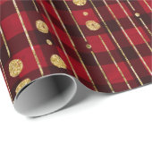 Papier Cadeau Plaid de buffle rouge et noir (Coin rond)