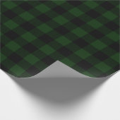 Papier Cadeau Plaid de buffle vert et noir (Coin)