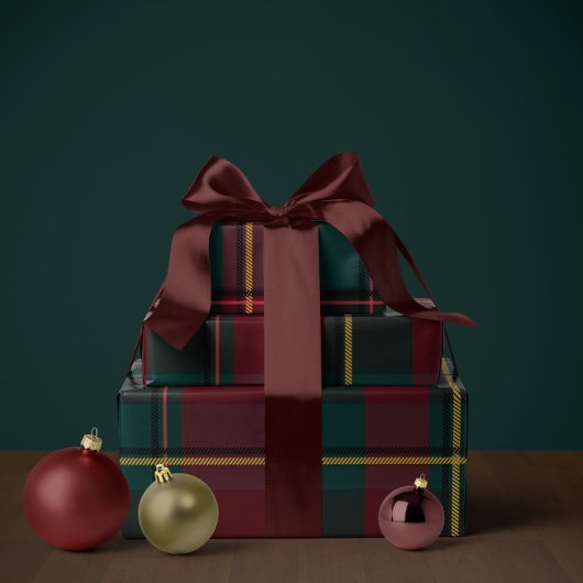 Papier Cadeau plaid de Noël classique simple vacances