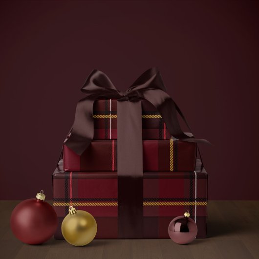 Papier Cadeau plaid de Noël classique simple vacances
