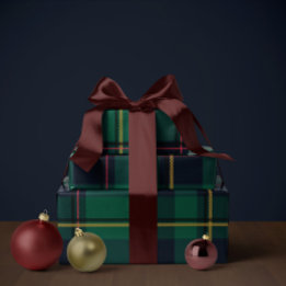 Papier Cadeau plaid de Noël classique simple vacances